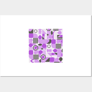 purple geometric pattern abstract Posters and Art